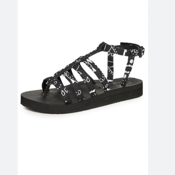 Arizona Love Shoes - Arizona‎ Love sandals Trekky flat black bandana print NEW 7